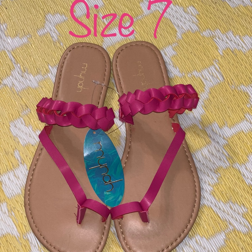 NWT- Pink Flip Flops- Size 7